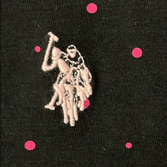 US Polo Set of 3 Polka Dot V-Neck T-Shirts Women's Size Large Red, Blue, Black - Picture 10 of 15